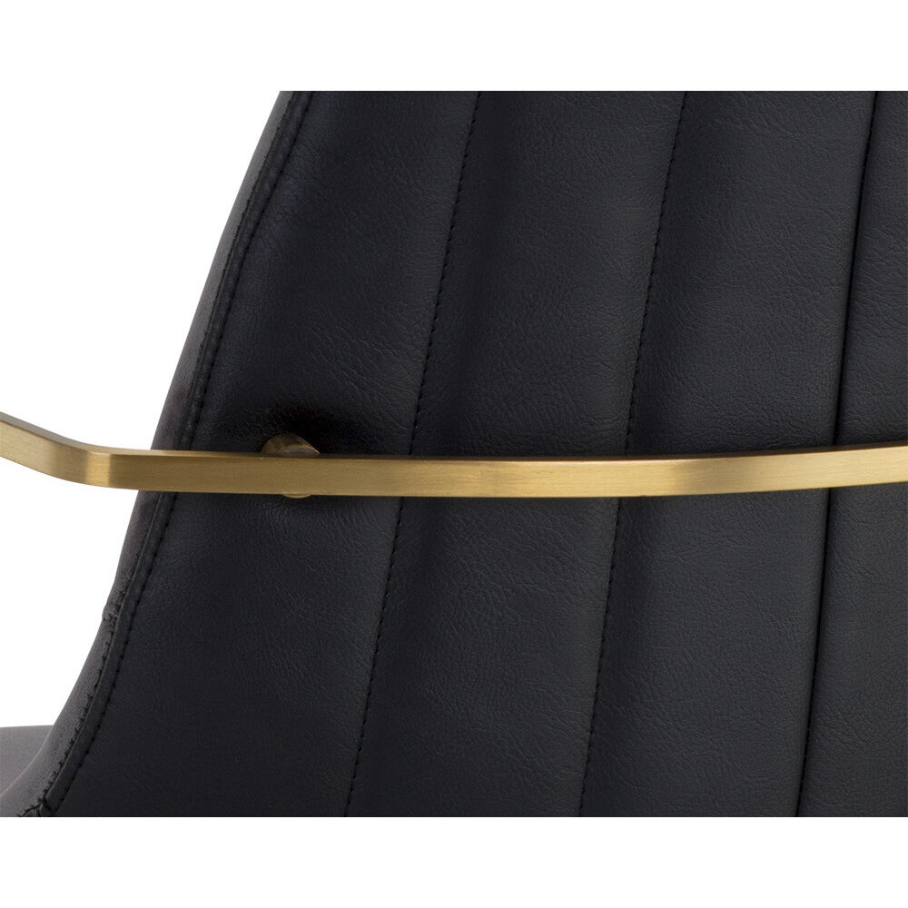 Cassius Slate Tint / Nightfall Black Swivel Dining Armchair, Swivel